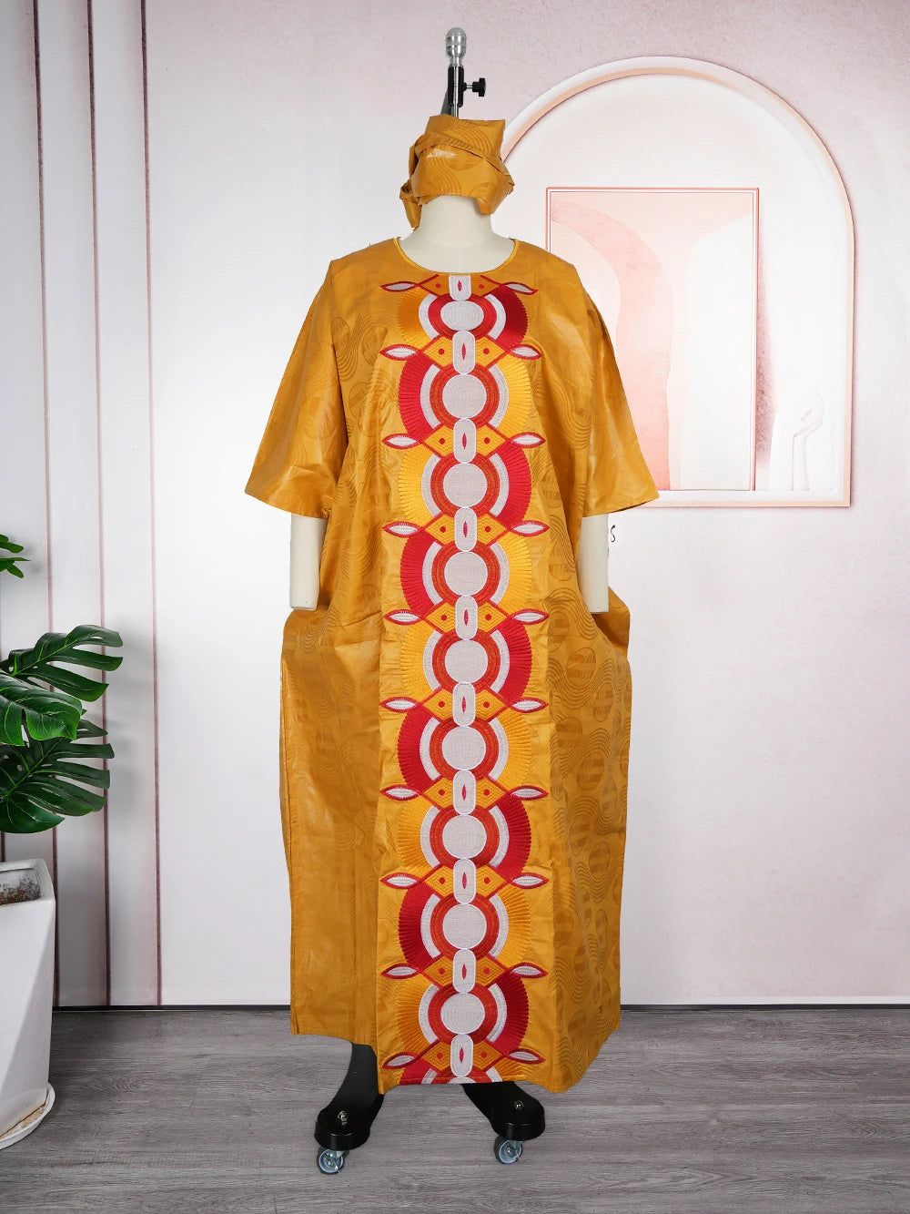 Plus Size African Dresses for Women Luxury Boubou Gown Bazin Rich Embroidery Design Wedding Party Long Dress Africa Clothing