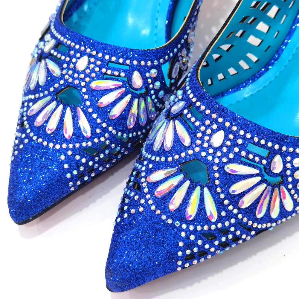 2024 Black Color Newest INS Style Elegant Party High Heels Nigeria Popular Design African Ladies Shoes And Bag Set