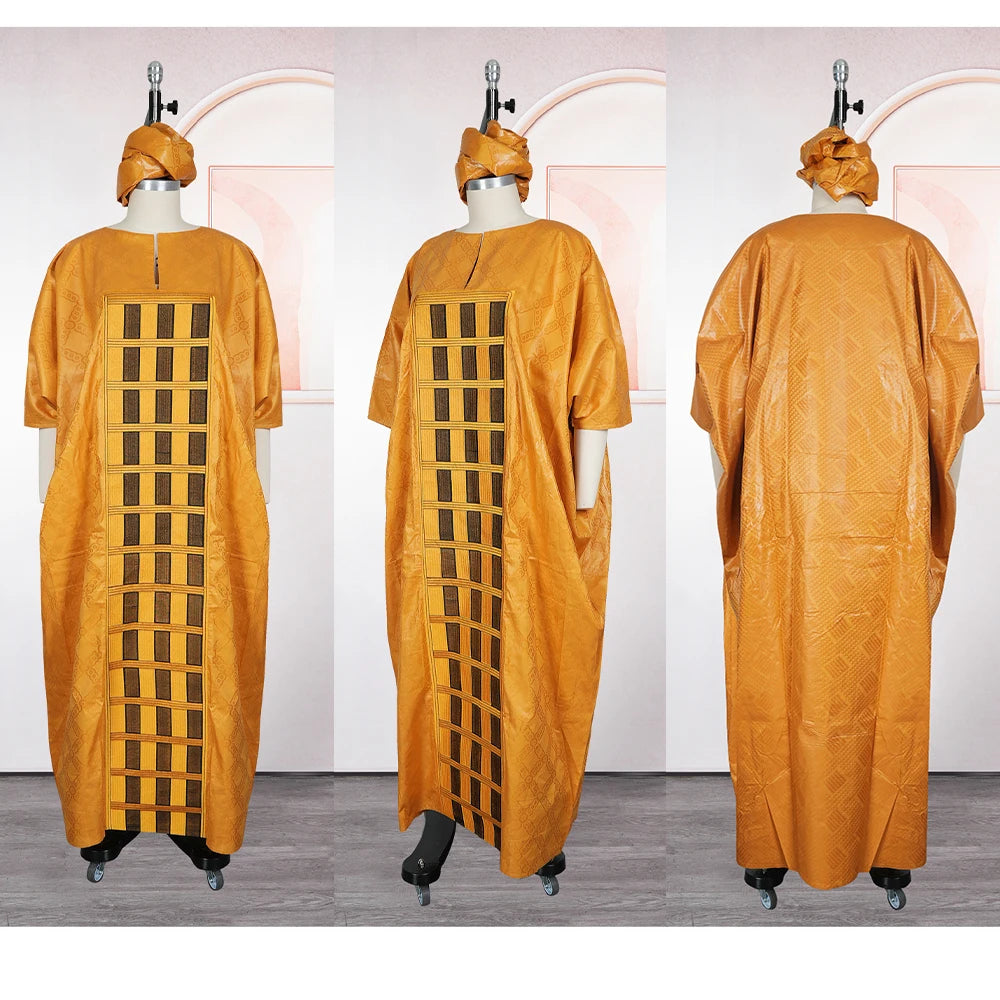 H&D African dresses for woman Plus Size Kaftan Dress Embroidery Bazin Riche Wedding Party Djellaba Muslim Gown Turkey Dress 2026