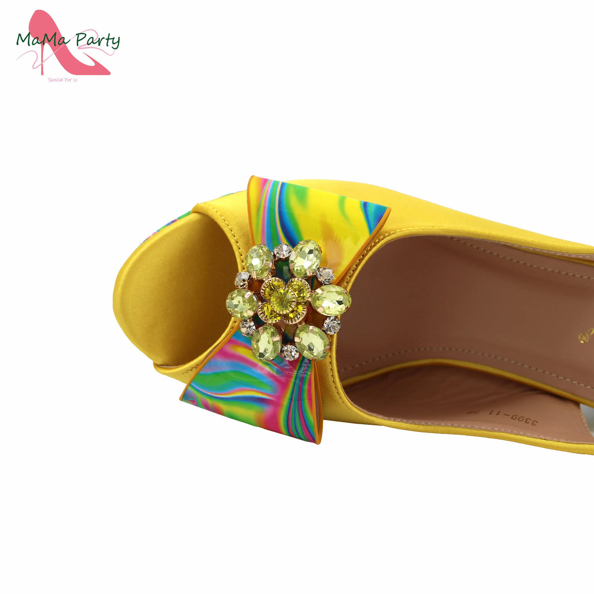 2024 Appliques Specials Italian Design Nigerian Women Shoes Matching Bag Set in Green Color INS Hot Sale Sandals