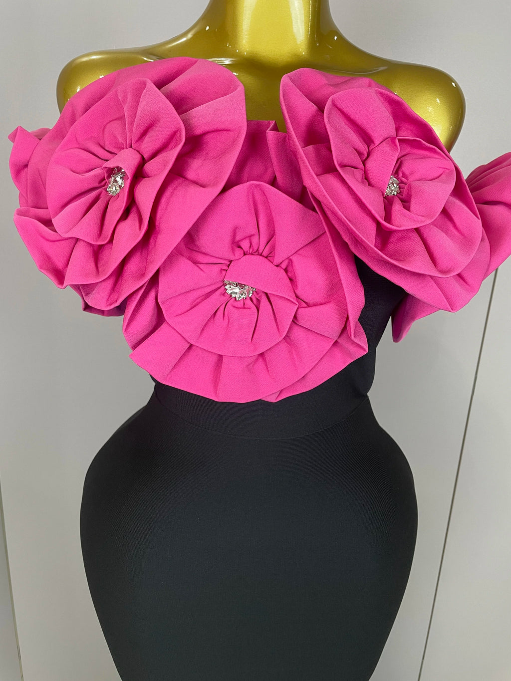 New Stereoscopic Red Flowers Sexy Off The Shoulder Ankle Lenght Bandage Dress Woman Birthday Party Vestido Wedding Party Outfit