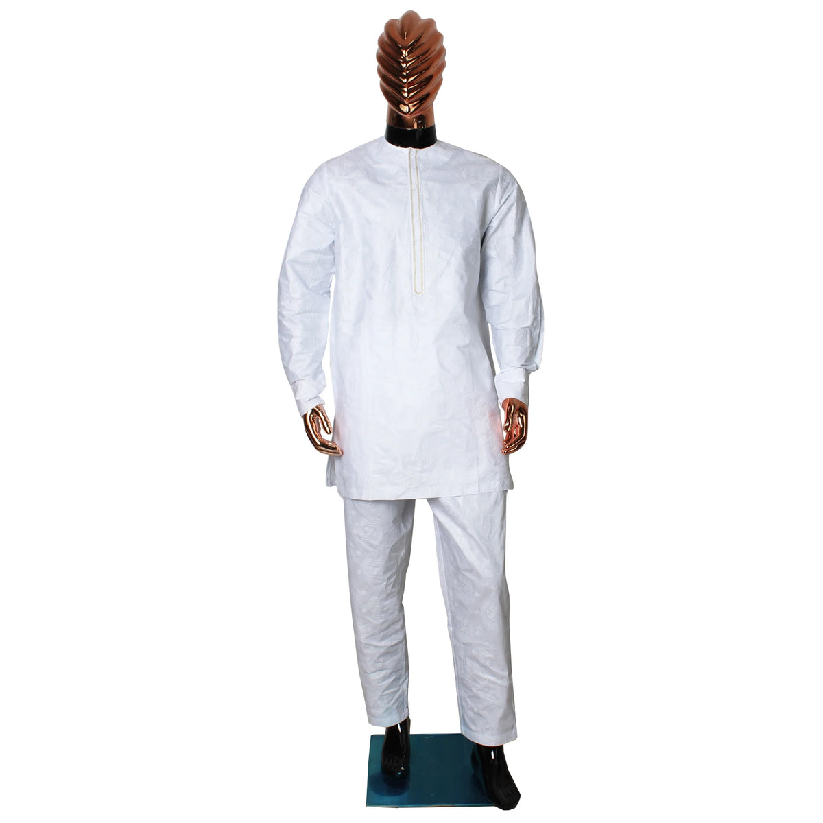 African Clothing For Men Traditional Bazin Riche Embroidery Design Top Long Sleeve 3 Piece Set