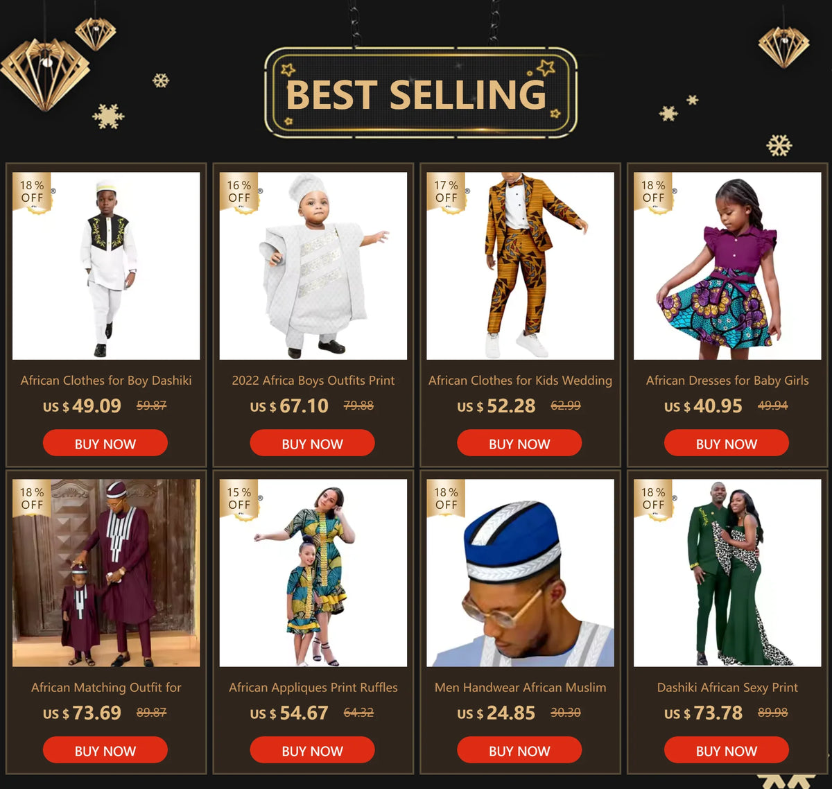 African Matching Outfit for Family Bazin Riche Muslim Sets Dashiki Father and Son Attire Agbada Robe Shirt and Pants Hat Y23F001
