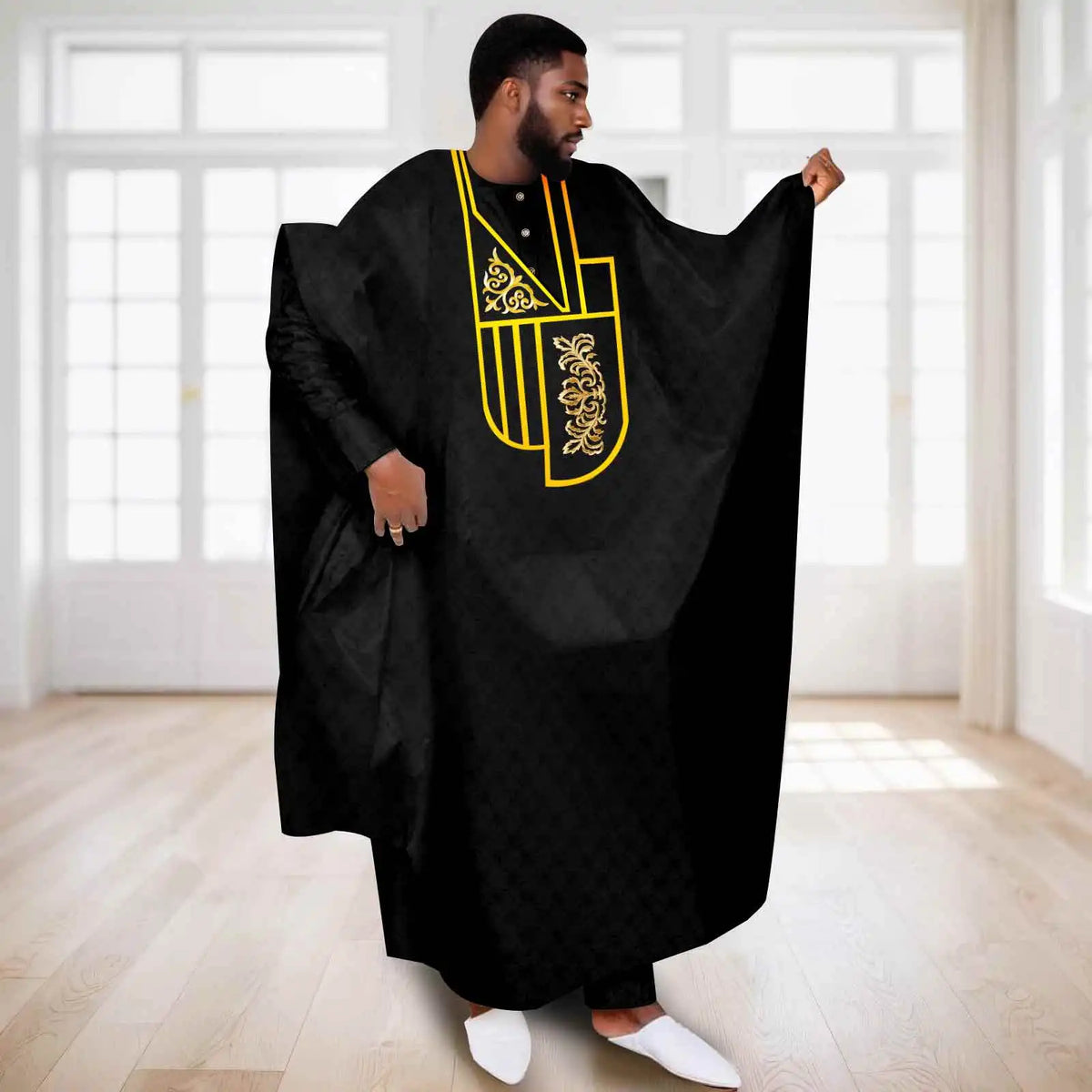 African Clothes for Men Muslim Robe White Tradition Wedding Party Suit Shirt Pants 3 Pcs Set Dashiki Agbada Ramada