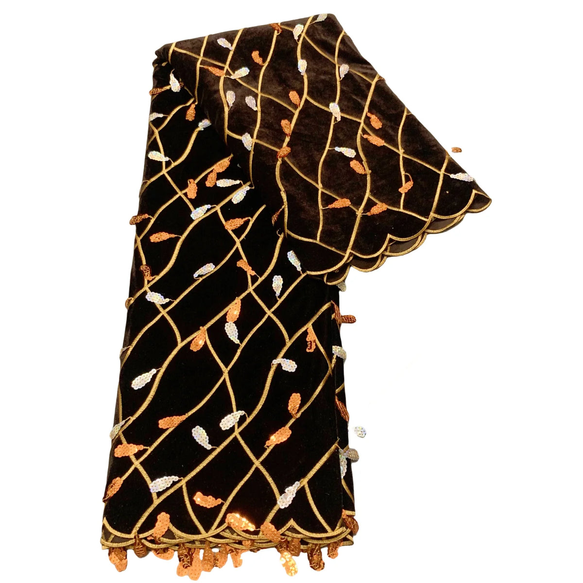 African Velvet Tassel Lace Fabric with Intricate Embroidery Laser Cut Traditional Nigerian Attire 2025 Drapes Designs
