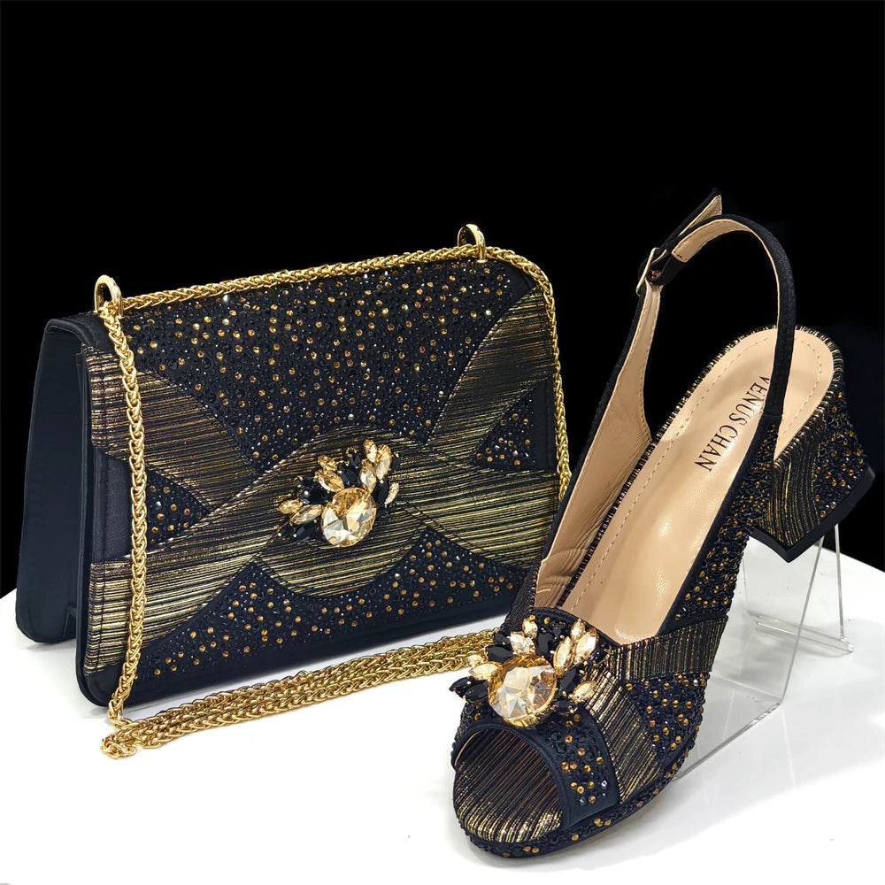 Elegant Women's Peep-Toe Heels and Matching Wine Color umps Set - Stylish Italian Shoes and Bags for Parties
