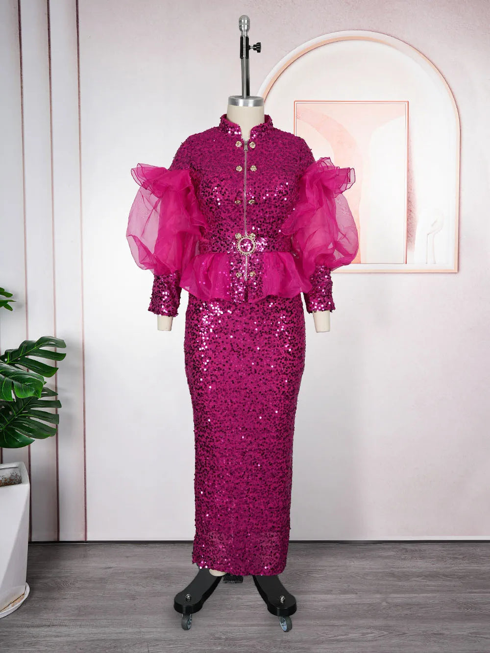 African Clothes for Women 2 PCS Sets Tops And Skirts Suits Dashiki Ankara Christmas Outfits Gown Plus Size Wedding Party Dresses
