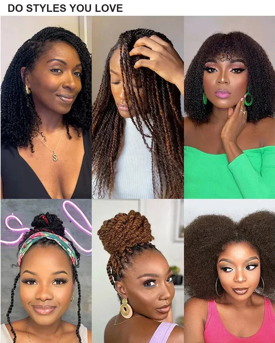 Best 100% Afro Kinky Bulk Hair Virgin Remy Human Hair  No Attachment for Braiding Mini Twist Dreadlock BraidsTop Quality