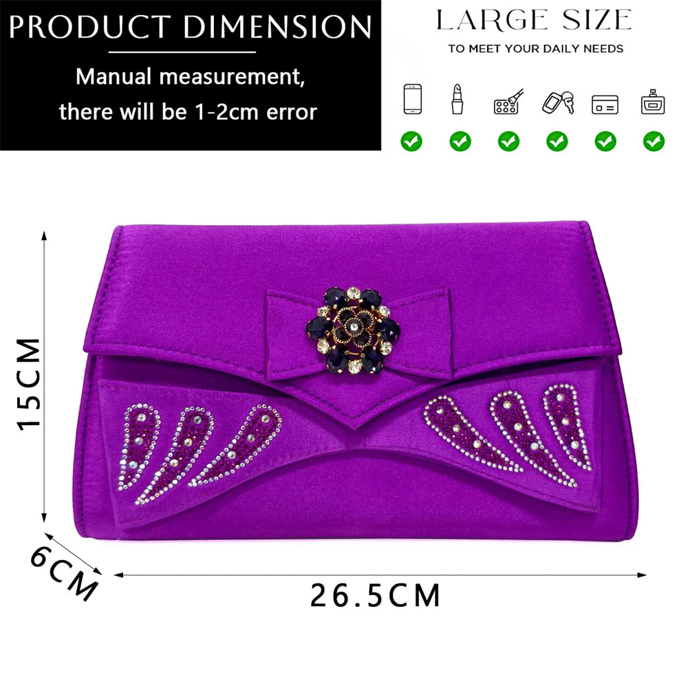Venus Chan Italian Shoes and Bags Matching Set 2024 Peep Toe High Heels Peach Colour Bow Rhinestones Women Shoes for Party