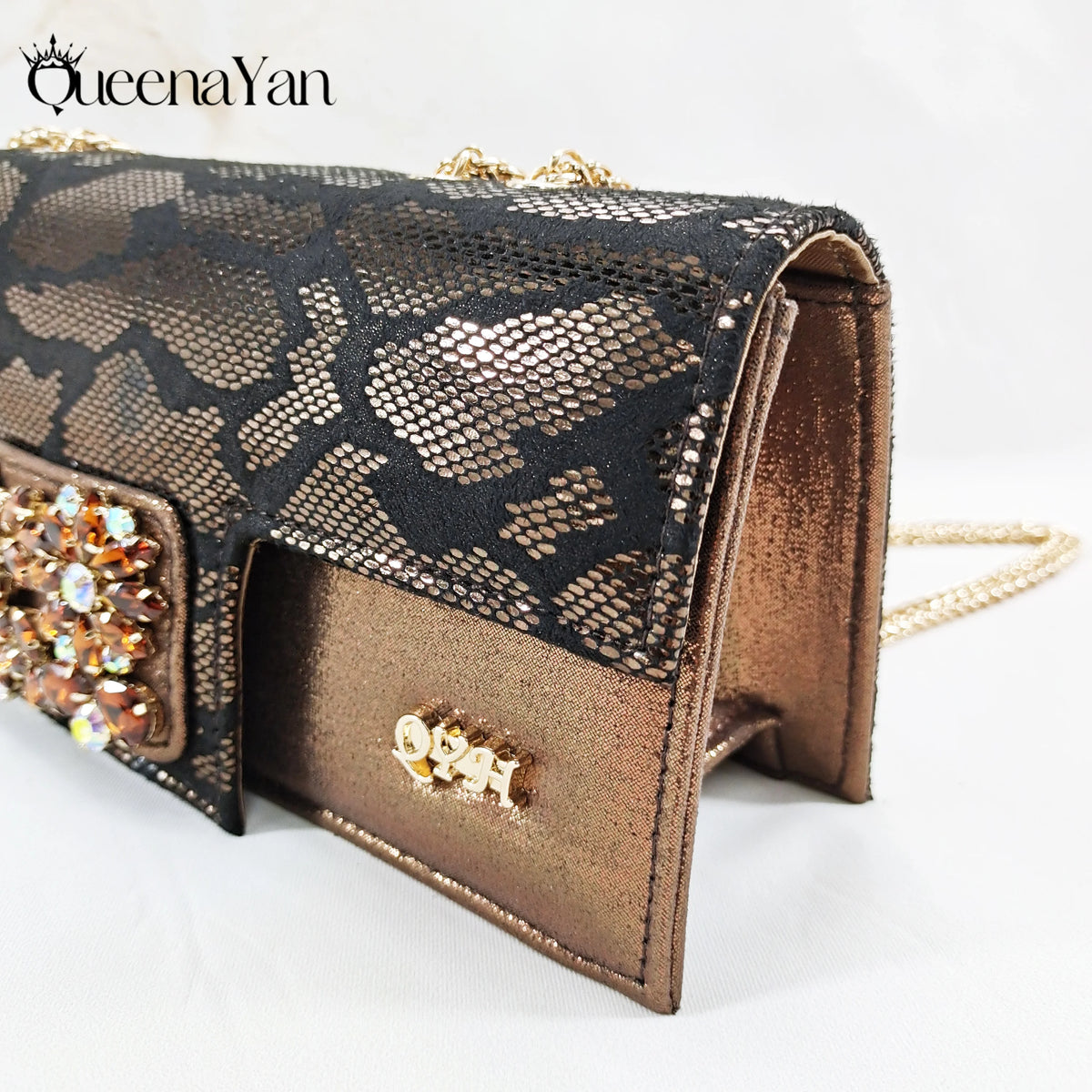 Queena Yan Newest Special Synthetic Fabrics Italian Design Women's High Heel Matching Shoe and Bag Set for Weddings and Parties