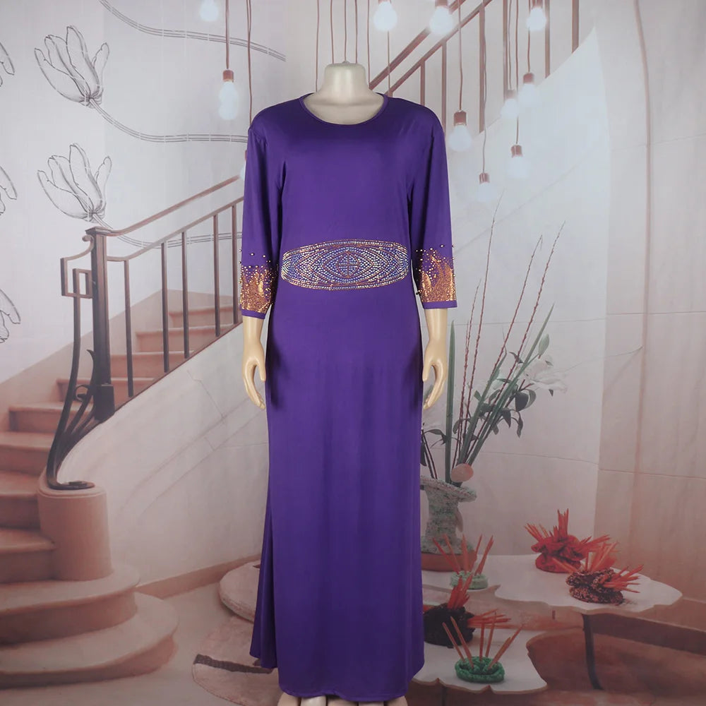 New Arrival african dress woman two-piece dress dress for church woman rhinestone luxury women's elegant dress