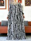 Summer Dress Embroidered Round Neck Cotton Women Long Loose Abaya Boho Maxi Dress Casual Fashion Dress African Vestidos