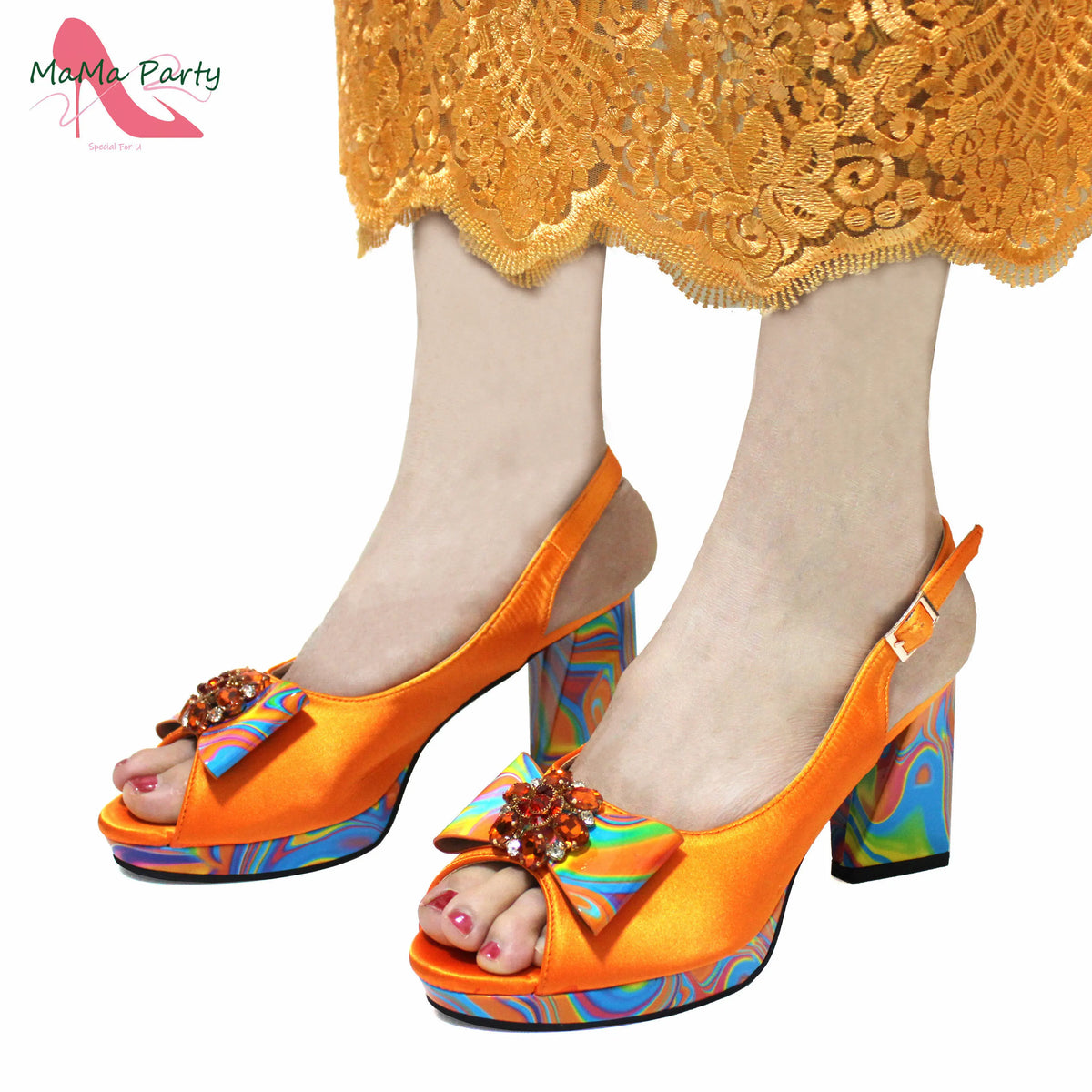 2024 Appliques Specials Italian Design Nigerian Women Shoes Matching Bag Set in Green Color INS Hot Sale Sandals