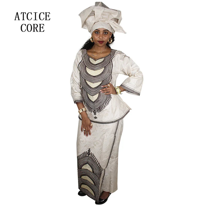 African Attire For Women Abaya Embroidery Plus Size Elegant Party Church Dress