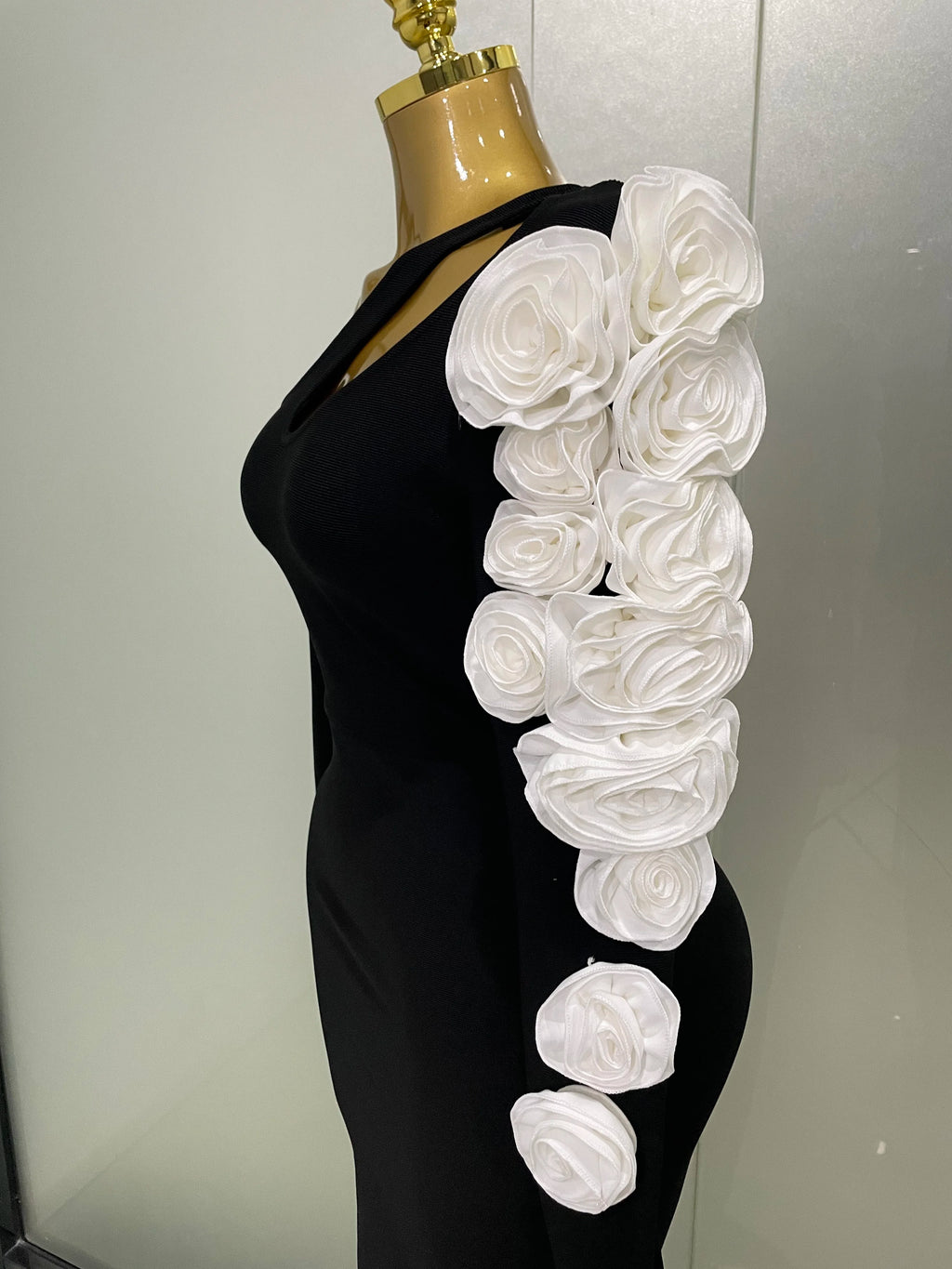 2025 New Sexy One Shoulder Key Hole Flower Maxi Long Bodycon Bandage Dress Women Knitted Elegant Evening Club Party Outfit