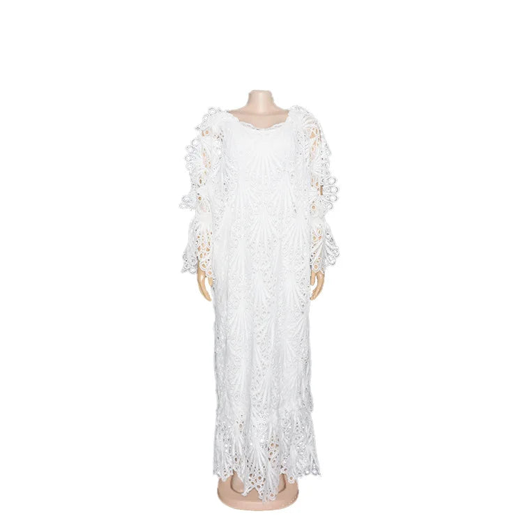 Long Dress Women Dresses A Line Vestidos Y2k Streetwear Round Neck Full Sleeve Elegant Splice Party Night Work Hollow Out 2025