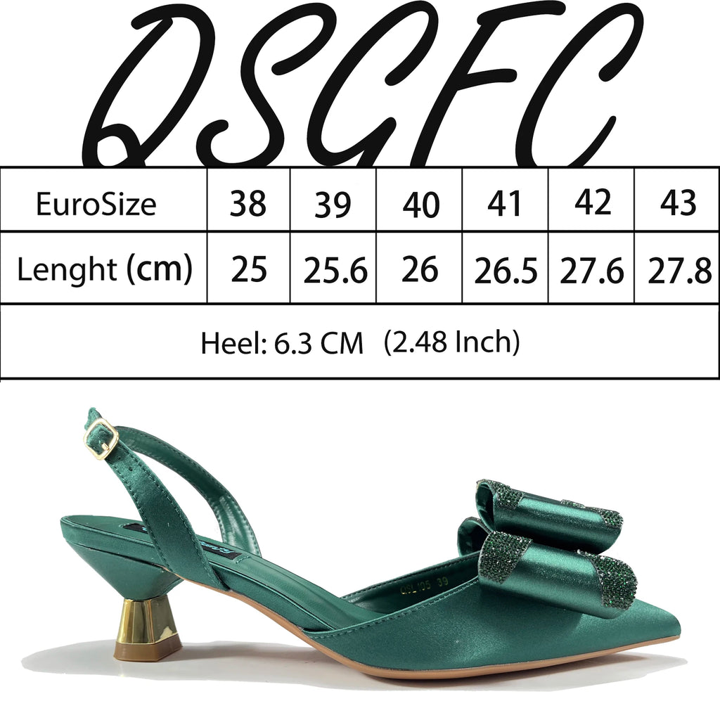 Queena Yan Italian Design High Quality Elegant Butter-fly Design Decoration Peach Color Party Wedding Women Shoes and Bag