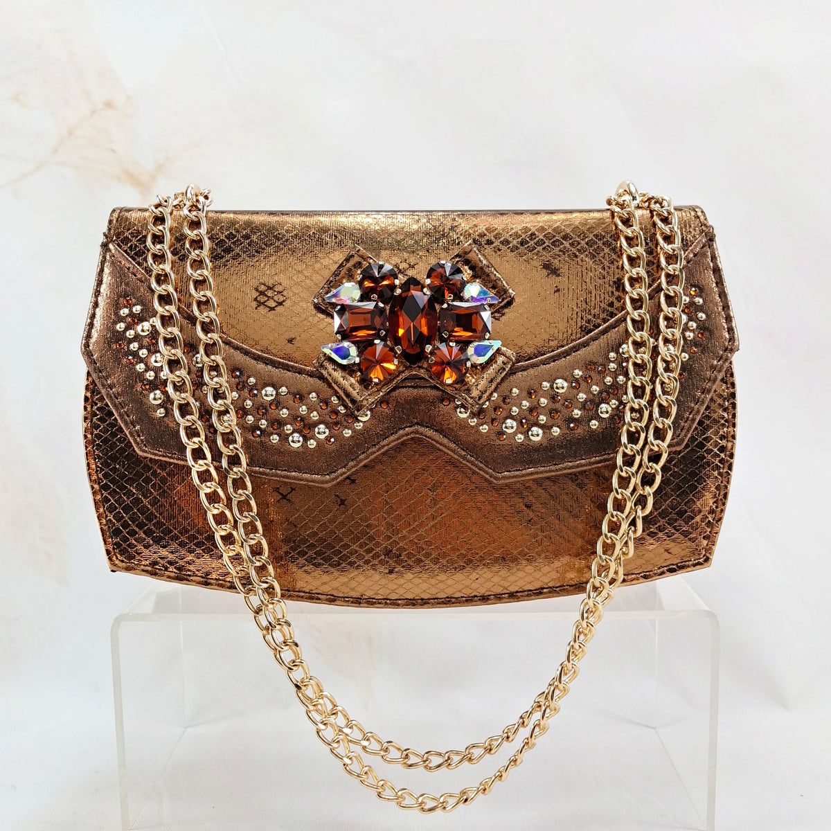 QSGFC Nigeria Elegant Ladies Wine Color Crystal Heels And Bag Three-Dimensional Capacity Bag Shiny Material Women Shoes