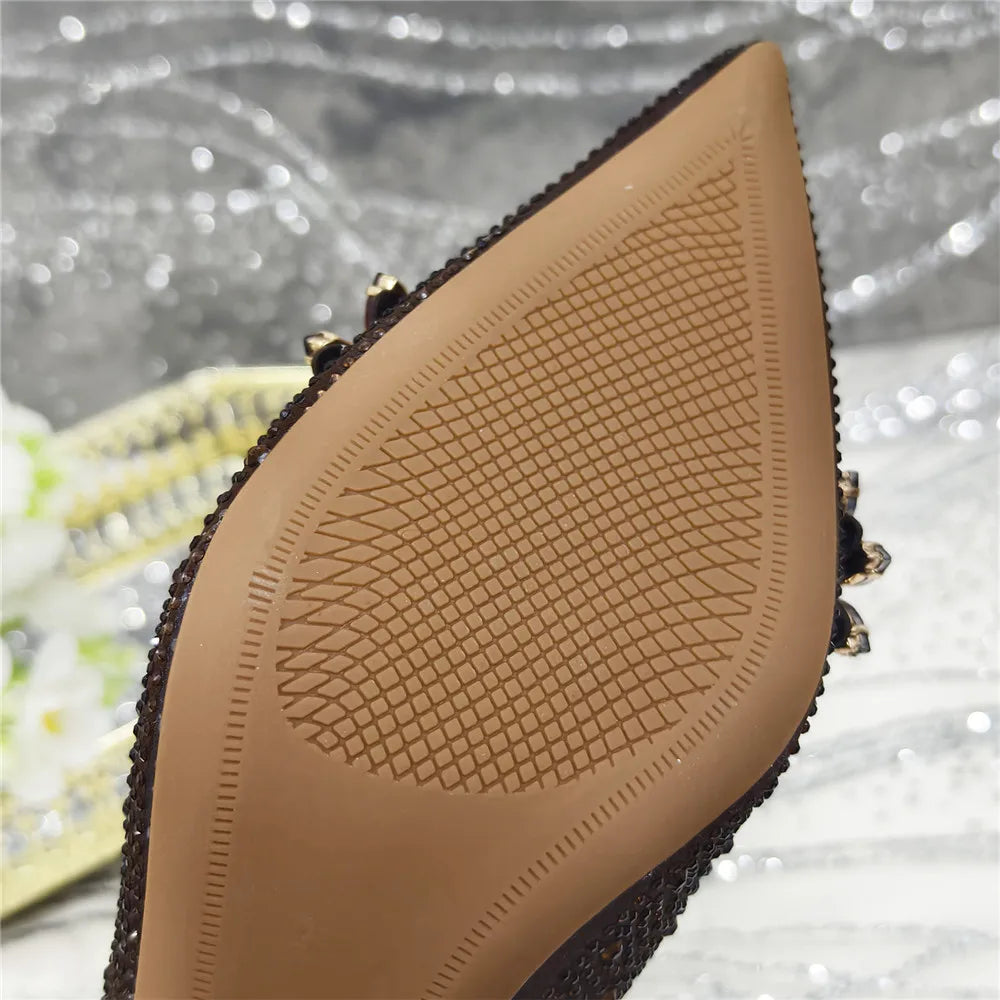 Latest Design Shoes for Women 2025 Designer Luxury Wedding Shoes Bride Party Pumps Decorated with Rhinestone Ladies Sandals