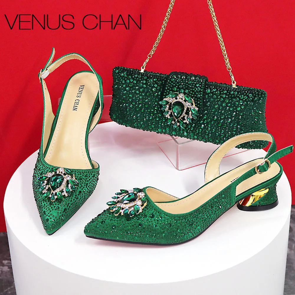 2024 Ladies High Quality Women's Pumps And Bag Italian Fashion Design Silver Mixed Color Bag For Nigeria Wedding Party
