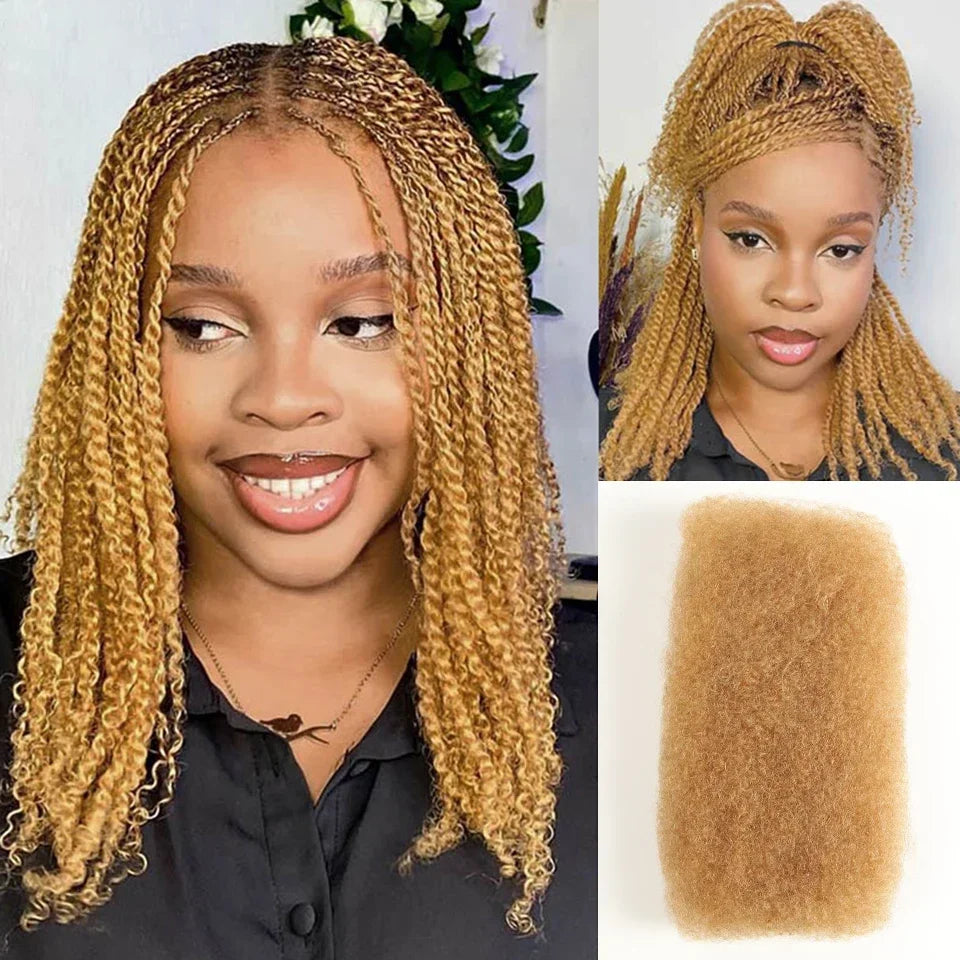 Best 100% Afro Kinky Bulk Hair Virgin Remy Human Hair  No Attachment for Braiding Mini Twist Dreadlock BraidsTop Quality