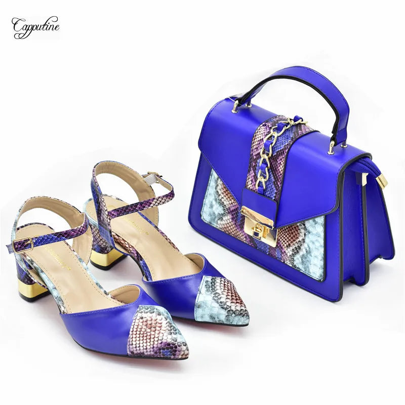 Yellow Women Shoes And Bag Set African Ladies High Heel Pumps Match With Handbag Sandals Clutch Femmes Sandales Escarpins 958-9