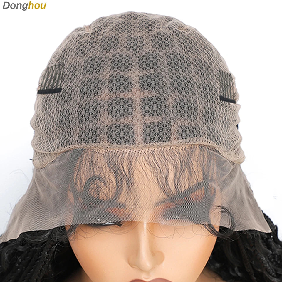 Ombre Boho Knotless Braided Wigs for Black Women 1B T30 Colors Bohemian Box Braids Wigs Perruques Tresses Africaines Naturelles
