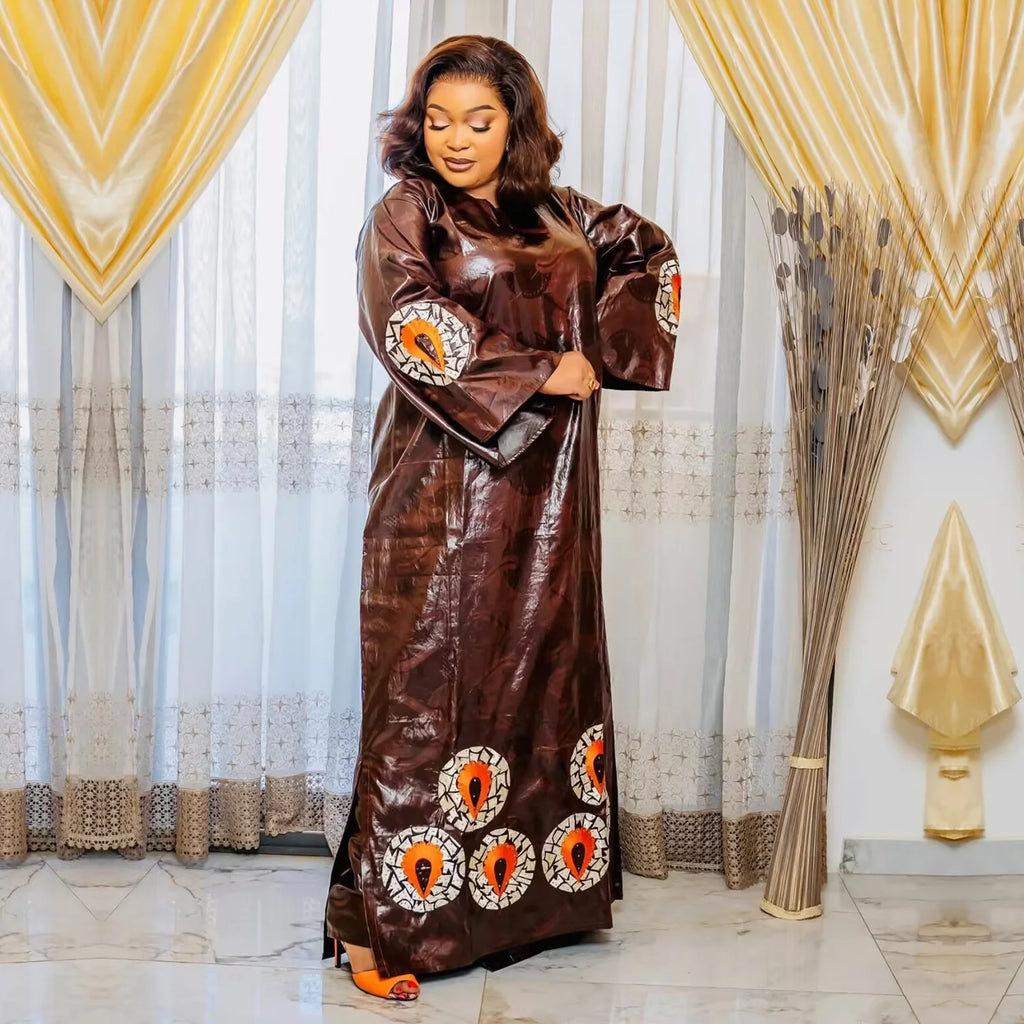 African Attire For Women Abaya Embroidery Plus Size Elegant Party Church Dress