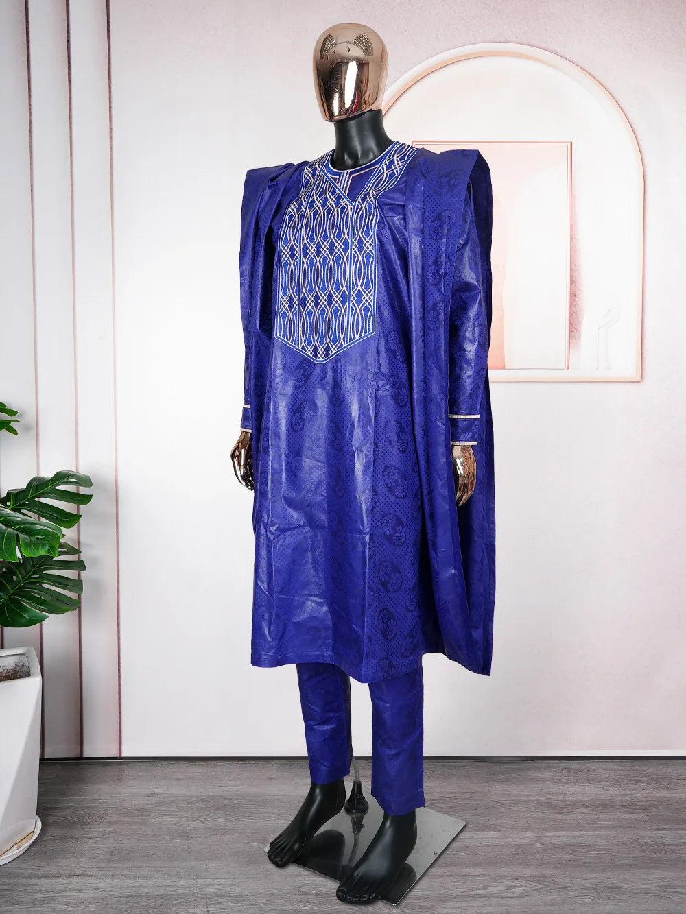 2025 New African Clothes for Men Dashiki Tradition Outfit Robe Embroidery Tops Pants Suits Bazin Muslim Wedding Party Clothing