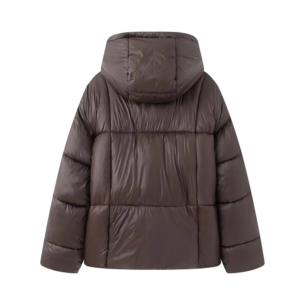 HH Female Winter Casual High Collar Warm Jackets Solid Hooded Long Sleeve Buttons Zipper Woman's New Fashion Loose Coats 2 Color