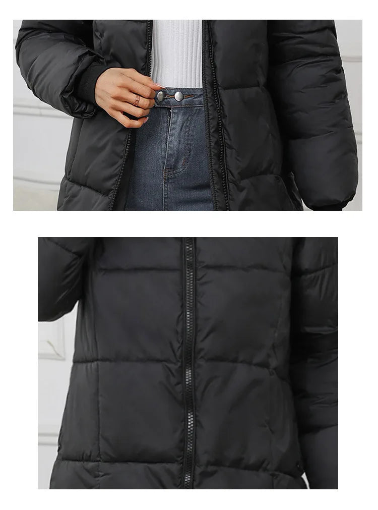 Women Long Coat 2024 New Autumn Winter Parkas Female Thick Down Cotton Coat Femme Casual Short Warm Thick Outerwear Ladies Top