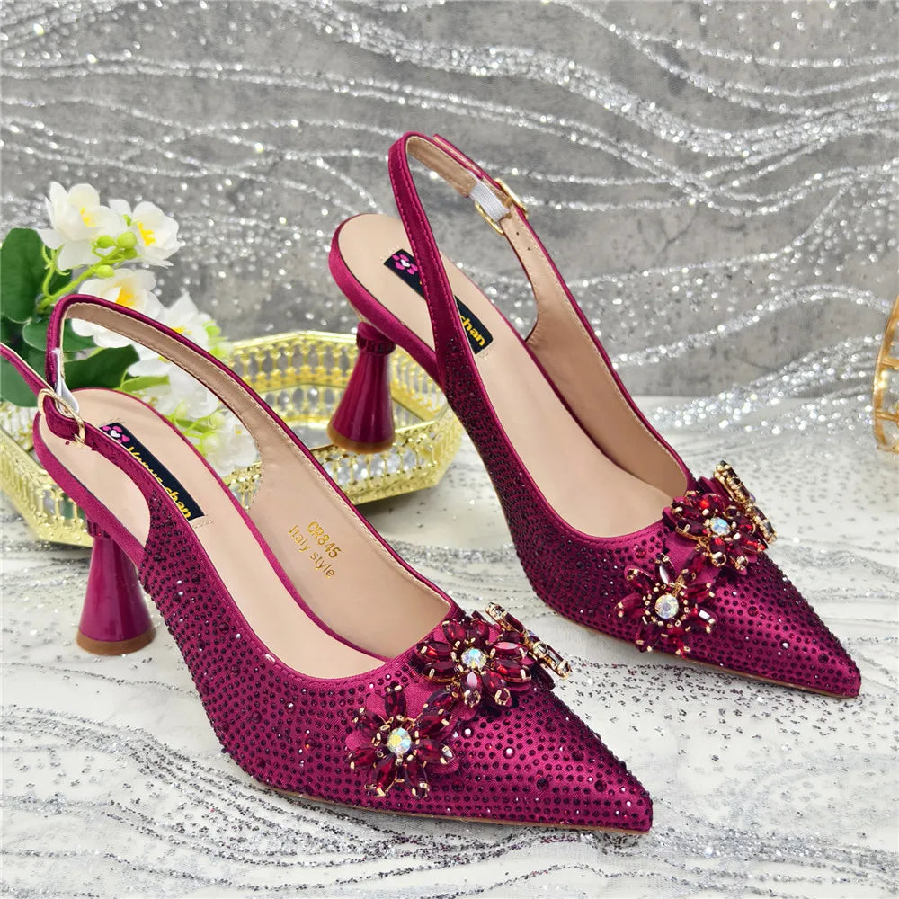 Latest Design Shoes for Women 2025 Designer Luxury Wedding Shoes Bride Party Pumps Decorated with Rhinestone Ladies Sandals