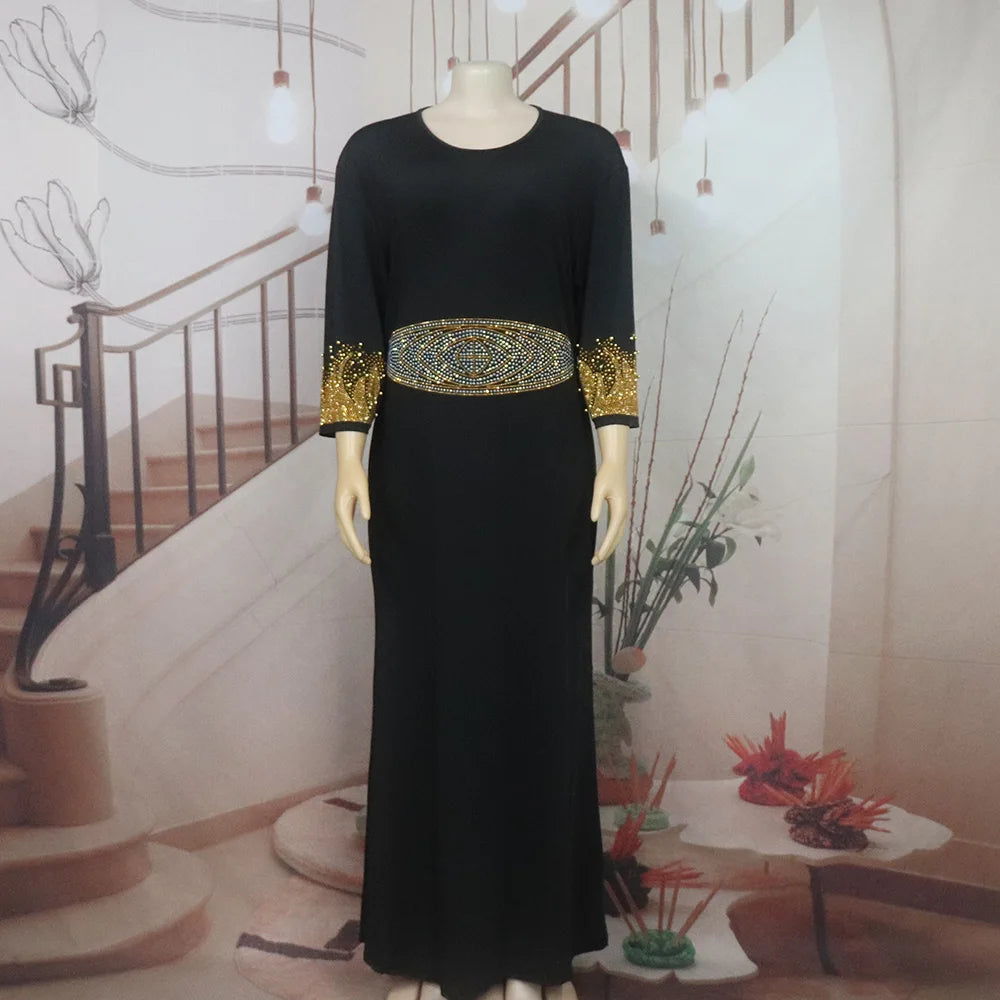New Arrival african dress woman two-piece dress dress for church woman rhinestone luxury women's elegant dress