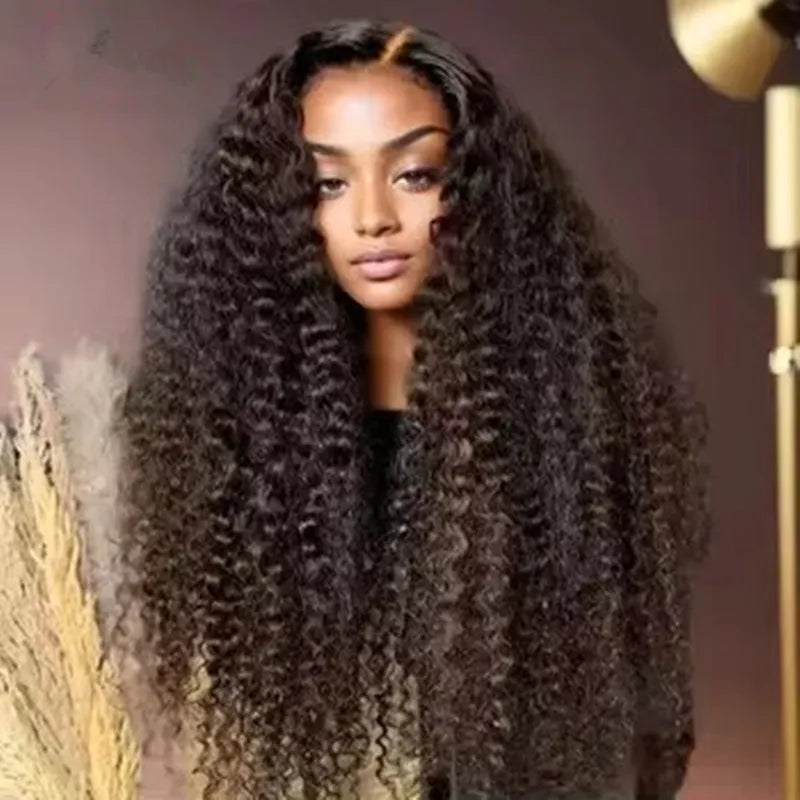 Long Deep Wave 13X4 Lace Front Synthetic Wig For Women Natural Hairline Baby Hair Preplucked Bleach Knots Cosplay Daily Party