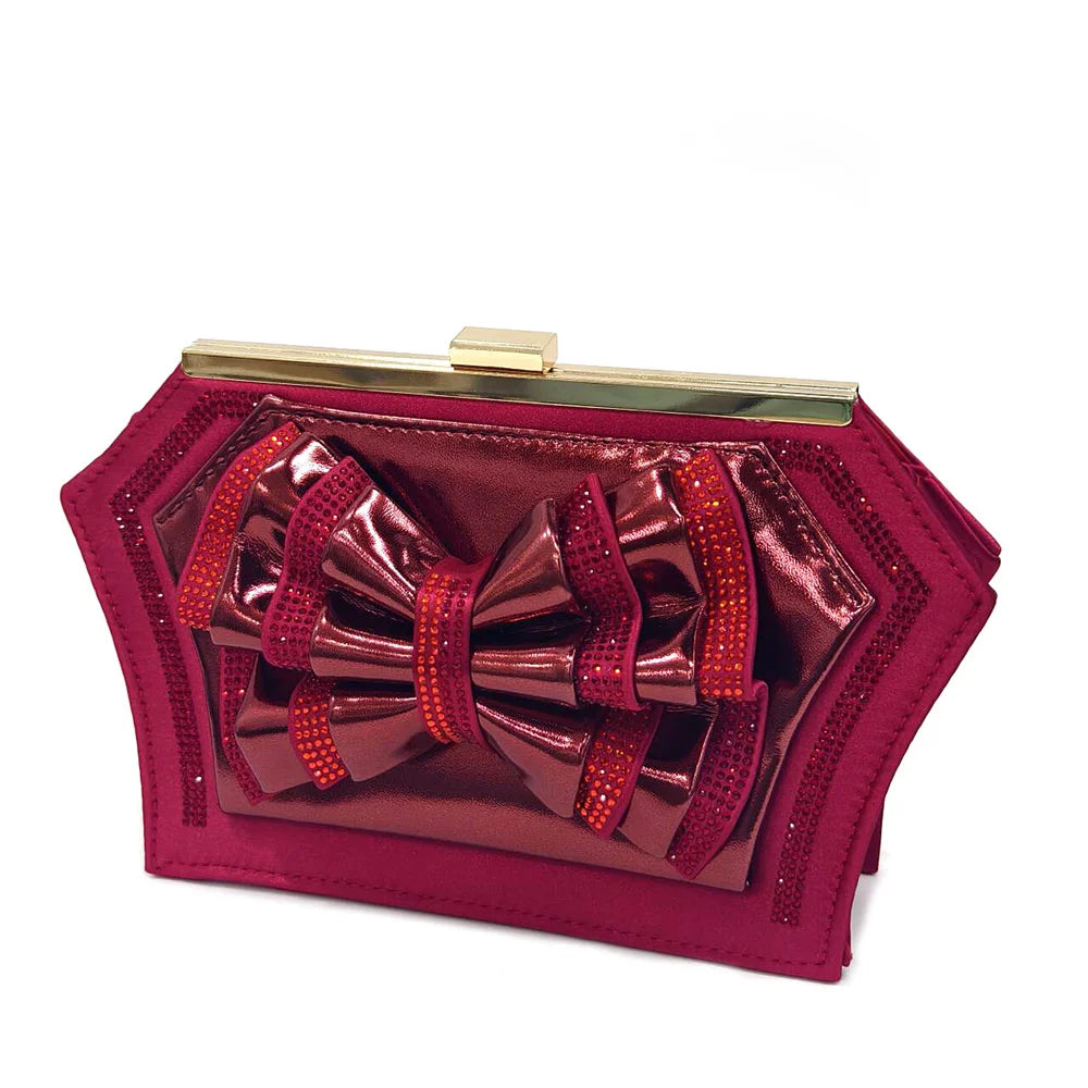 2024 Lastest Italian Design Fashion Style Ladies Shoes With Matching Bag Set 2024 Nigerian Shoes and Bag Set in Wine Color