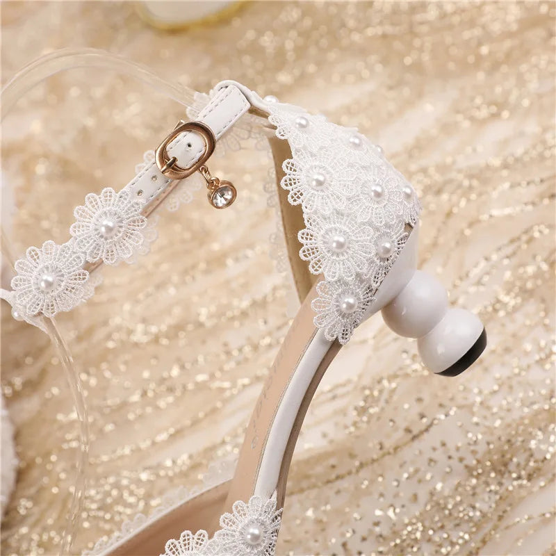 New 5cm Rhinestone shoes buckle round heel blue pointed Crystal Wedding sandals social dance Prom shoes Latin  shoes size 35-43