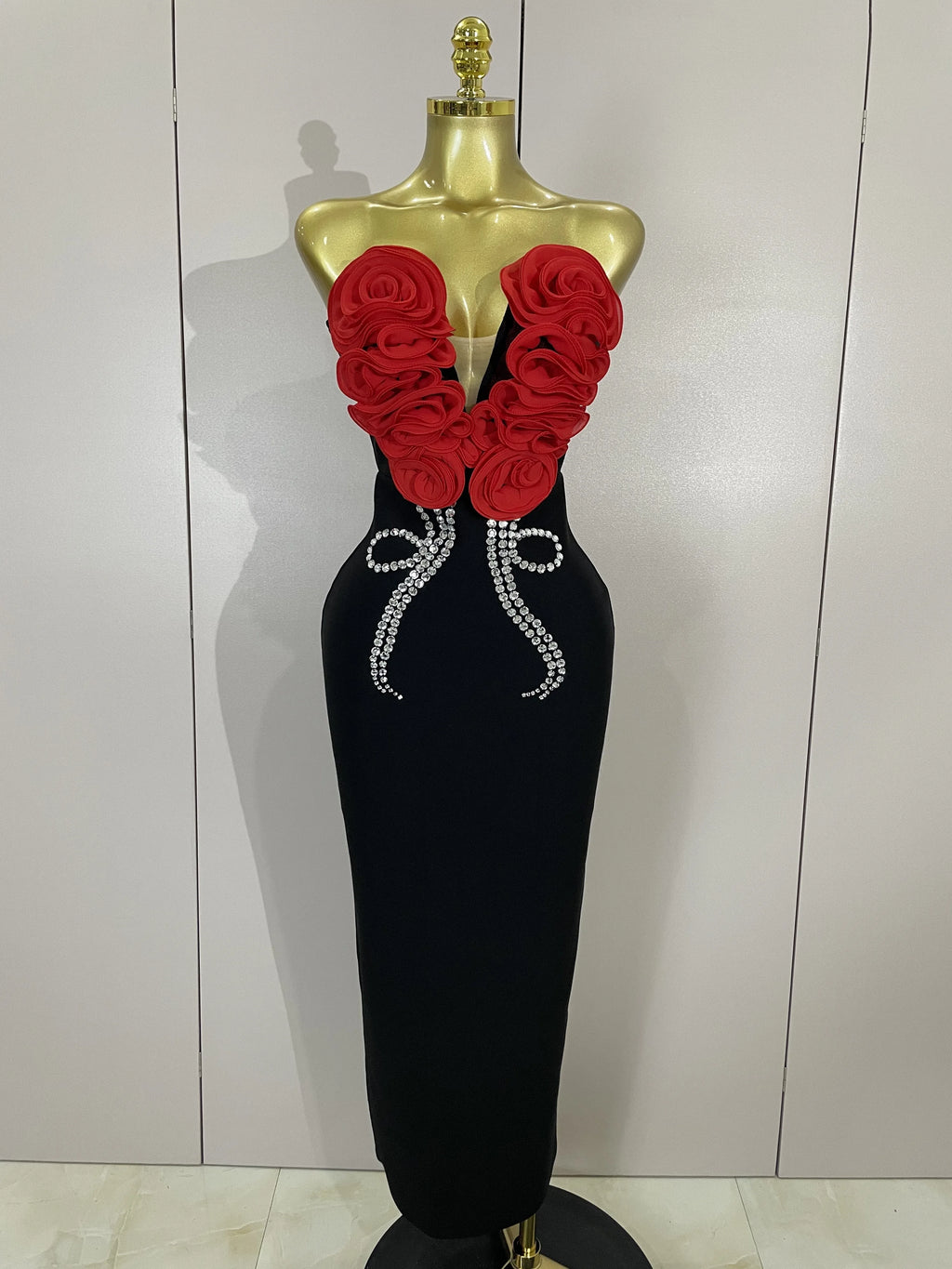 Sexy Off Shoulder Flower Diamonds Long Bodycon Bandage Dress Women Celebrate Evening Birthday Party Dress Wedding Guest Gown