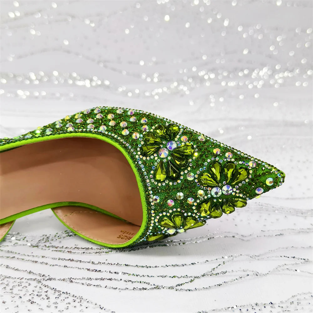 Festive Elegance: Spot Goods Dazzling Heels and Chic Long Bag Clutch Perfect Combination Of Shoes And Bag for Special Occasions