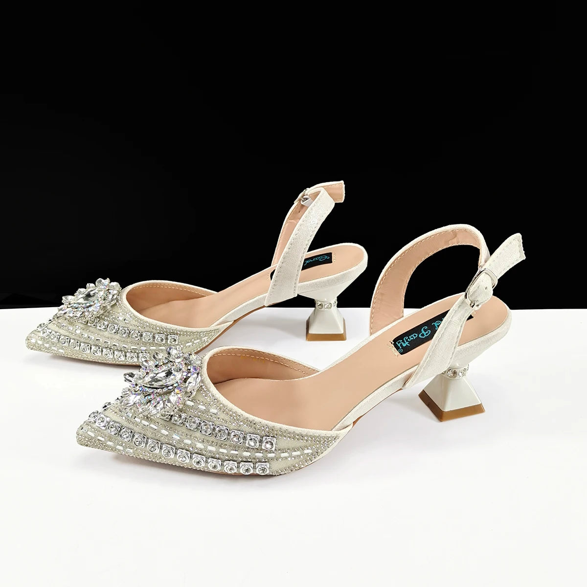 Queena Yan 2025 Elegant Fruit Green Women's Green Heels and Rhinestone Handbag Set - Italian Design for Weddings and Parties