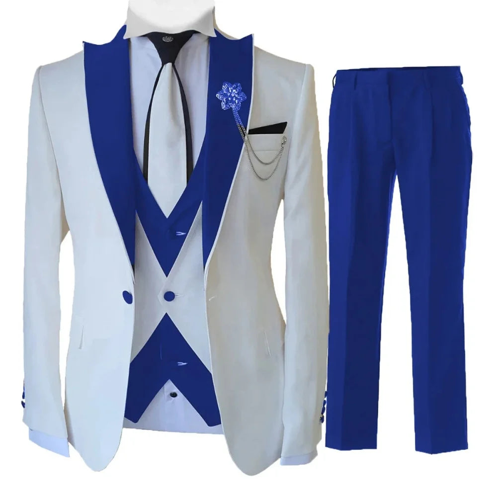 3 Piece Men's Suit Slim Fit Suit for Men Wedding Groom Suit Formal Prom Tuxedo Business Dinner Party Men Suits