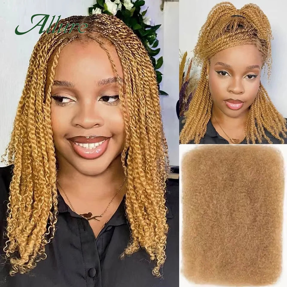 Afro Kinky Bulk QVR Human Hair For Mini Twist Braiding Loc Extensions & Crochet afro Kinky Curly bulk Hair For Dreadlocks 50g