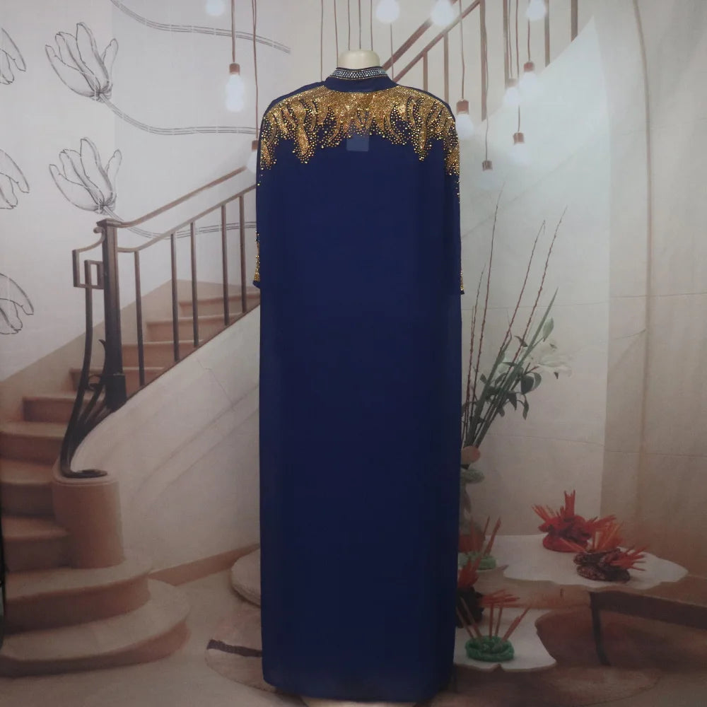 New Arrival african dress woman two-piece dress dress for church woman rhinestone luxury women's elegant dress