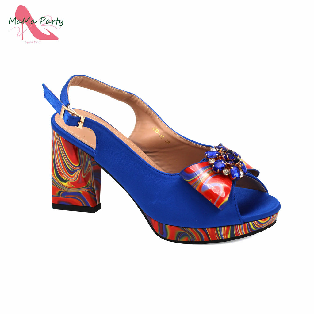 2024 Appliques Specials Italian Design Nigerian Women Shoes Matching Bag Set in Green Color INS Hot Sale Sandals