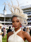 Ladies Purple Feather Hair Pillbox Fascinator Hat Women Elegant Royal Ascot Mesh Headwear Ladies Event Wedding Veils Fascinators