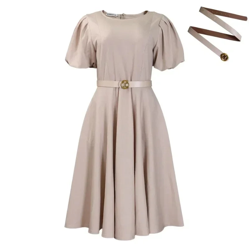 African Clothes for Women Autumn Fashion African Short Sleeve Polyester Party Evening Pleat Midi Dress Outfits Africa Clothing