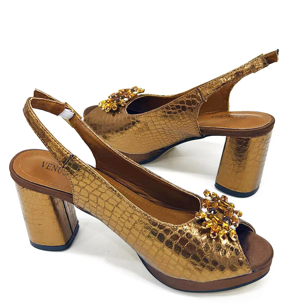 New Arrival Purple Colour Shoe and Bag Set Luxury Designer Shoes Women Matching Wedding Shoes and Bags Decorated With Rhinestone