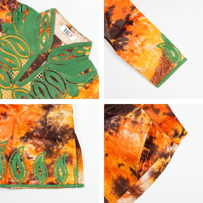 H&D African Clothes For Women Traditional Embroidery Dress High Quality Tops Pants Suit Muslim Wedding Party Clothing 2024 2025