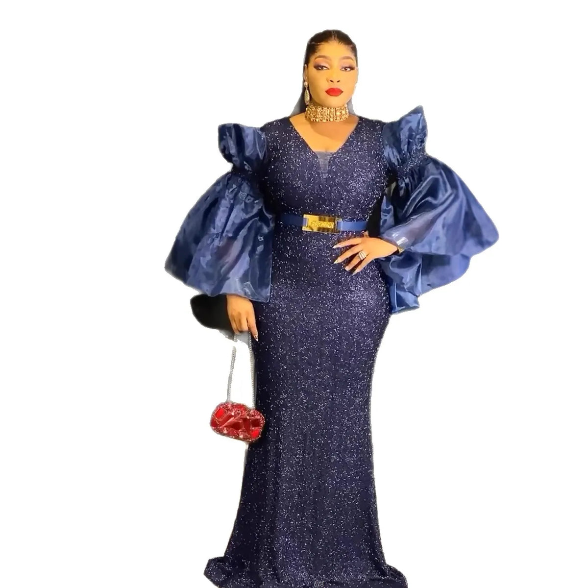 African Party Dresses for Women Elegant Turkey Muslim Wedding Evening Gown Plus Size Dashiki Sequin Sexy Bodycon Long Dress