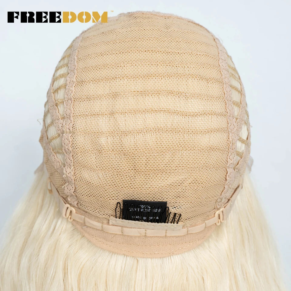 FREEDOM Synthetic Lace Frontal Wig For Women 42 Inch Long Curly Lace Wigs Ombre Brown Highlight Ginger White Pink Cosplay Wig