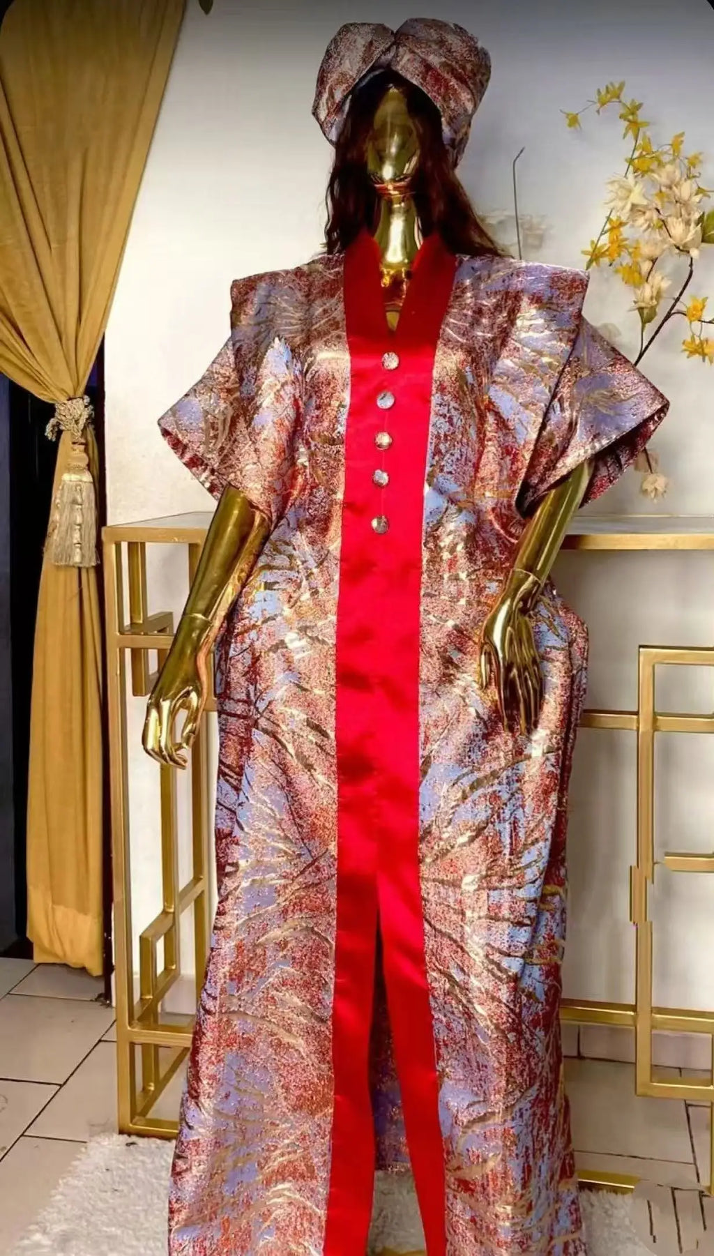 Dashiki African Dresses for Women Autumn Fashion Short Sleeve V-neck Long Party Evening Long Maxi Dress Kaftan Muslim Abaya